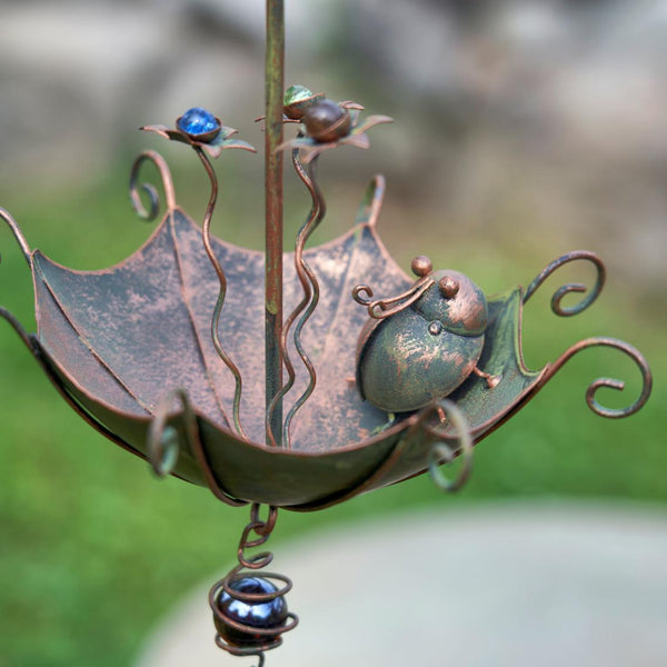 Set of 6 Assorted Animal Hanging Umbrella Bird Feeder Wind Chimes