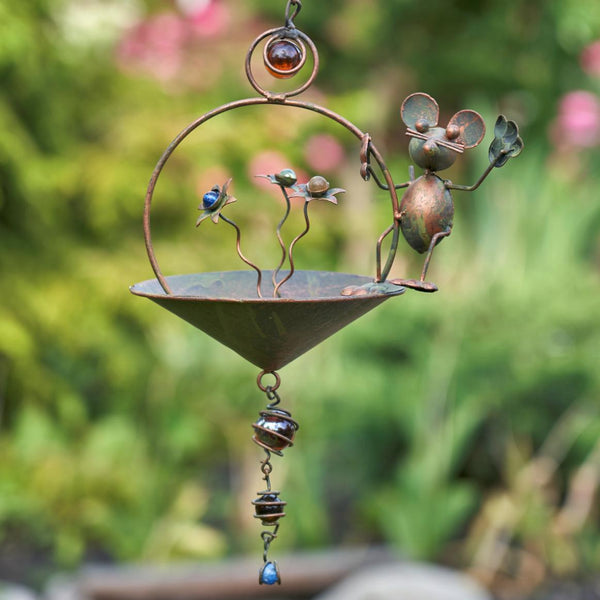 Set of 6 Assorted Animal Hanging Umbrella Bird Feeder Wind Chimes