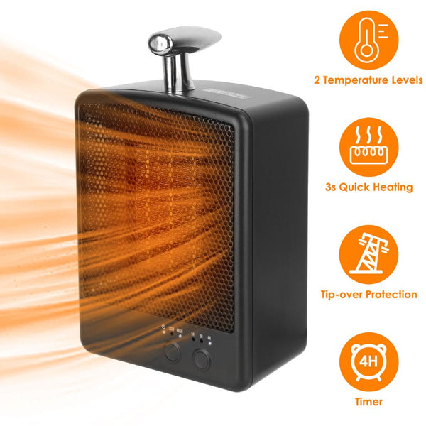 1000W Small Portable Electric Space Heater Personal Tip Over & Overheat Protection Adjustable Temp