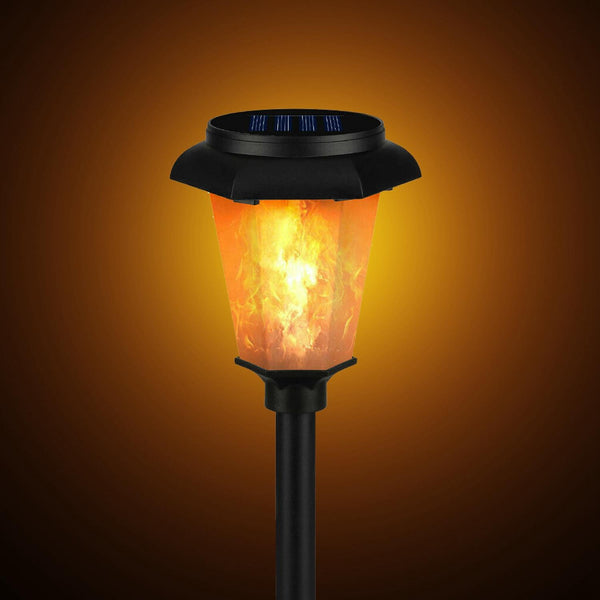 2 Pack Solar Flame Torch Light Flickering Flame Stake Lamp Decorative Landscape Lamp