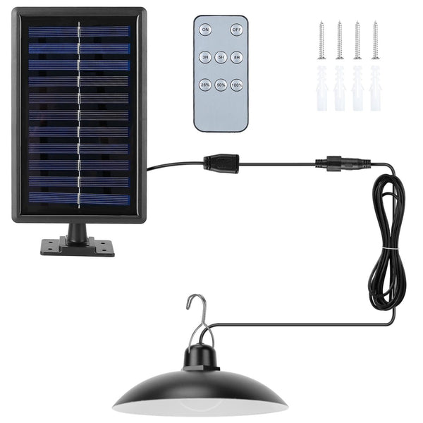 Solar Shed Light Pendant Lamp Dimmable Auto Off Sensor Hanging Lamp Patio Balcony