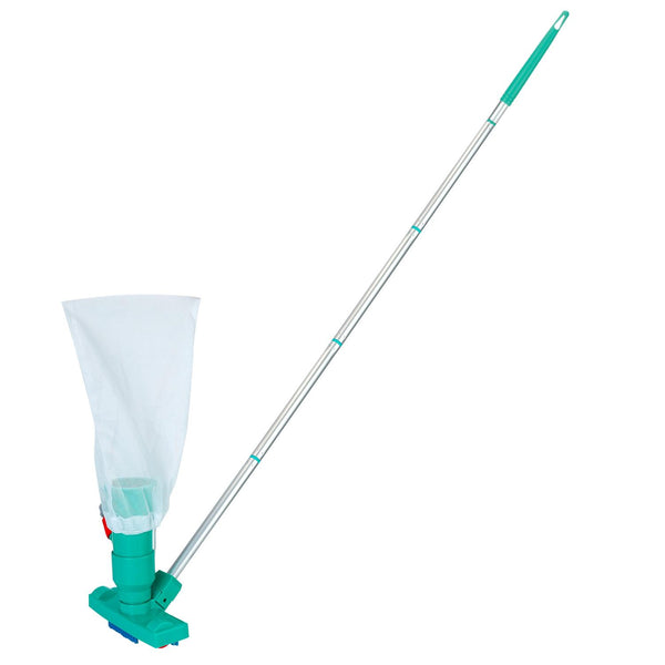 Swimming Pool Vacuum Head Brush Cleaner Telescopic Pole Fountain Cleaning Tool w/ Bag