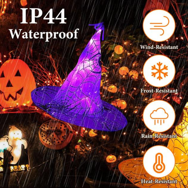 8 Pack Witch Hat Hanging String LED Light Glowing Halloween Decoration 8 Lighting Modes