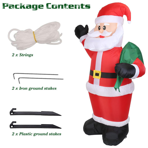 Inflatable Christmas Santa Claus Blow-up Light-up LED Waterproof Christmas Lawn Outdoor 6.4ft