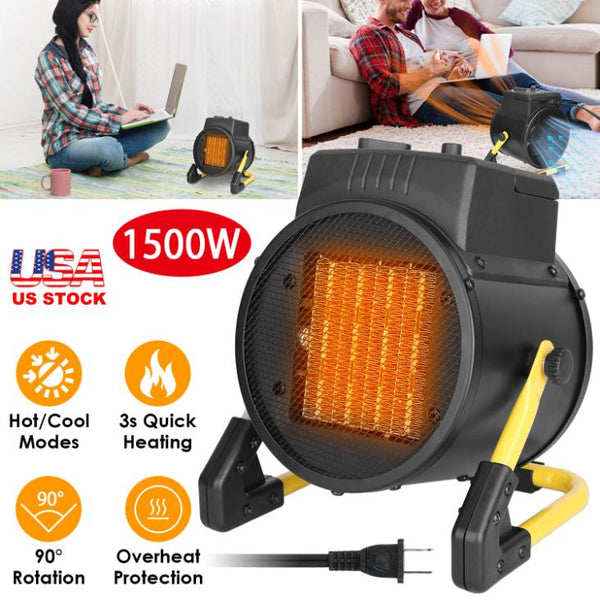 1500W Portable Electric Space Heater Personal Fan w/ Overheat Protection Adjustable Temperature Ceramic Heater