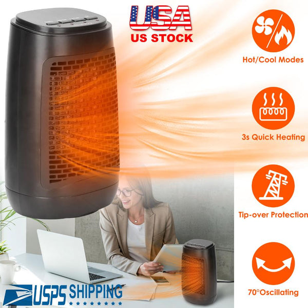 1500W Personal Oscillating Portable Electric Space Heater Personal Fan Ceramic Heater