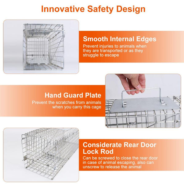 Humane Trap Cage Catch Release Live Small Animal Rodent Cage Collapsible Metal Wire