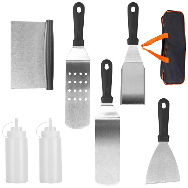 7Pcs Griddle Accessories Kit Stainless Steel BBQ Grilling Utensil Tools Barbecue Set