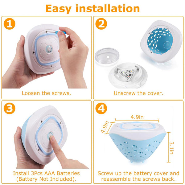 2Pcs Underwater Floating LED Light Colorful Fish Pattern 6 Lighting Modes Pool Lamp IP67 Waterproof Decorative Battery Powered Lights 80000Hrs Lifespan