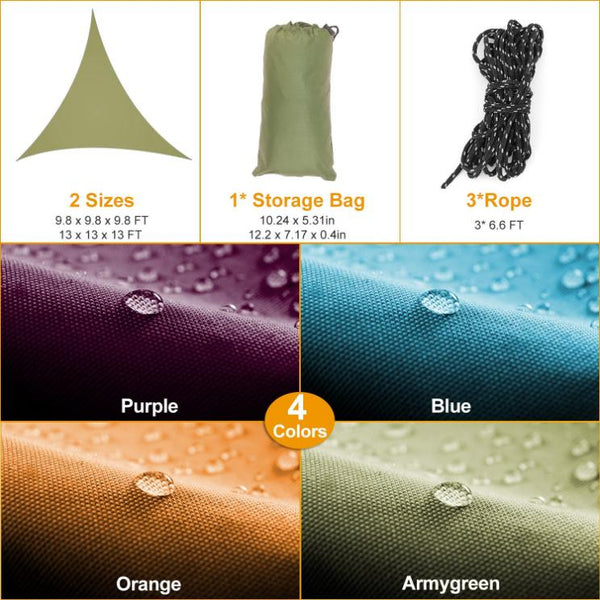 Triangle Shade Sail Patio Cover Canopy Awning Sail Sunscreen Camping Sail Cover