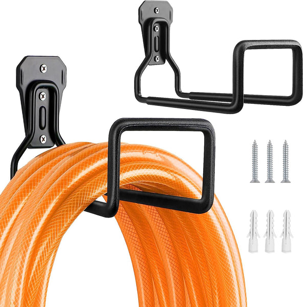 Heavy Duty Iron Hose Holder Wall Mounted Hose Hanger Hose Reel with 66LBS Load 3 Screws for Garden Garage Yard Workshop