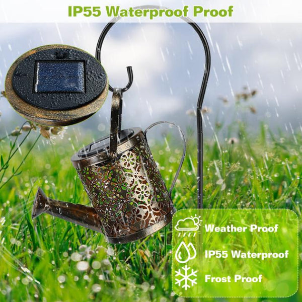 Solar Powered Watering Can Garden Stake Light LED Garden Fairy Decoration