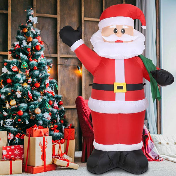 Inflatable Christmas Santa Claus Blow-up Light-up LED Waterproof Christmas Lawn Outdoor 6.4ft