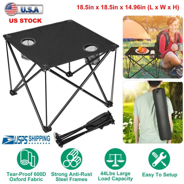 Foldable Square Camping Portable Table Picnic Lightweight Travel Carrying Bag