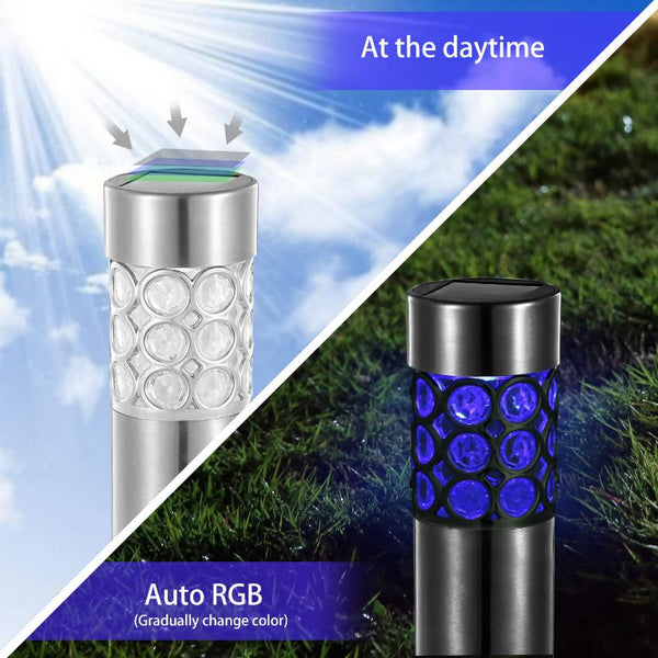6 Pack Outdoor Solar Light Waterproof RGB Garden Lamp Landscape Lawn Décor Light