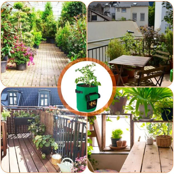 2Pack Plant Growing Bags Potato Vegetable Planter Bags Breathable Planting Fabric Pots w/ Harvest Window 5Gallons