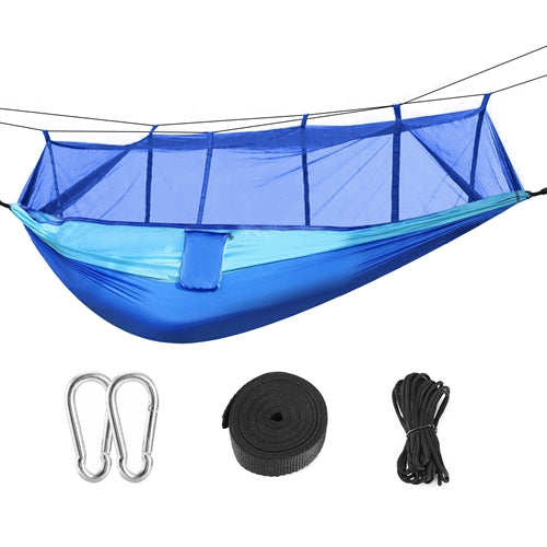 2 Person Hammock w/ Mosquito Net Outdoor Hiking Camping Portable Swing Hanging Bed 600lb Load