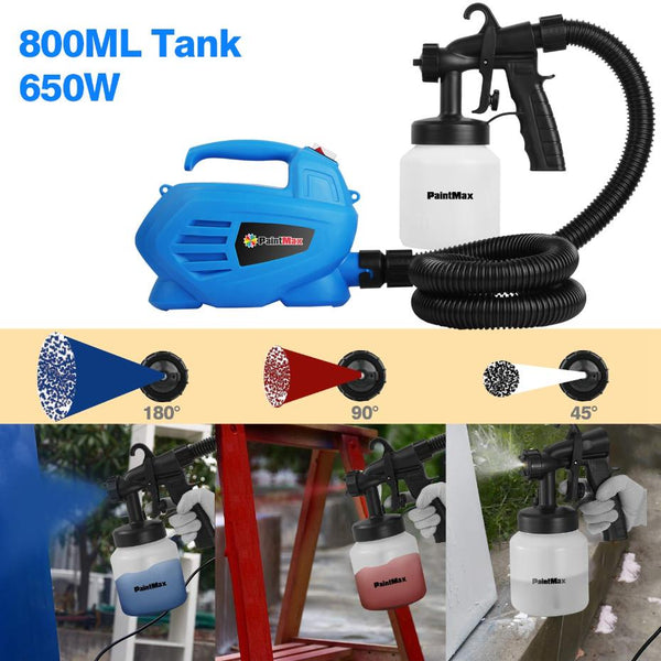 800ML Paint Spray Painter 650W Paint Sprayer Machine 800ML/Min Output HVLP Oil Primer Water Sprayer w/ 3 Spraying Patterns Motor Strap Detachable Cont