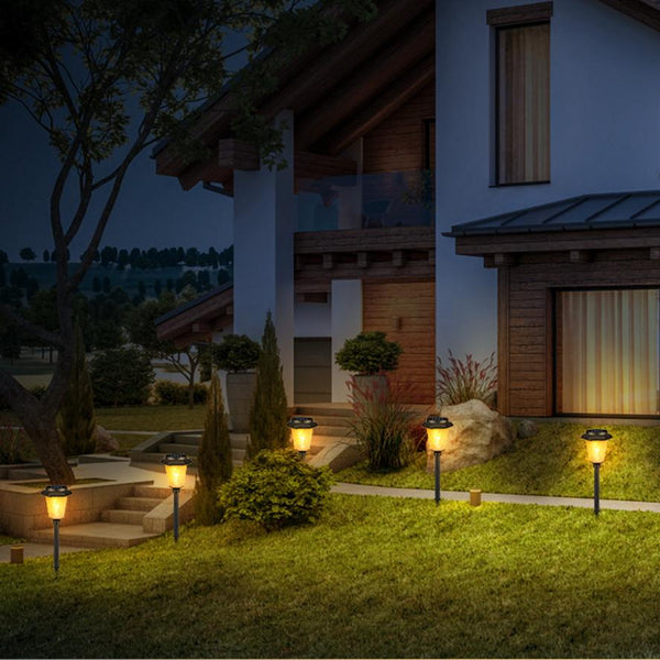 2 Pack Solar Flame Torch Light Flickering Flame Stake Lamp Decorative Landscape Lamp