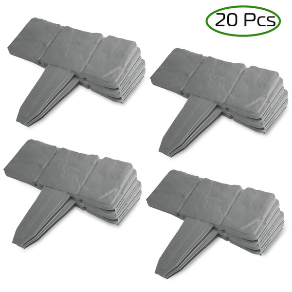 20 PCS Cobbled Stone Border Edging Effect Plastic Garden Lawn