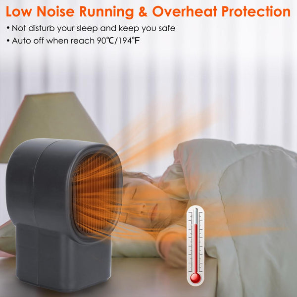 500W Portable Electric Space Heater Mini Fan Heater Personal Small Space Heater