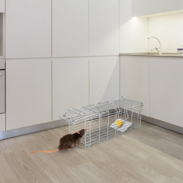 Foldable Rat Trap Cage Humane Live Rodent Trap Cage Metal Mice Mouse Control Bait Catch