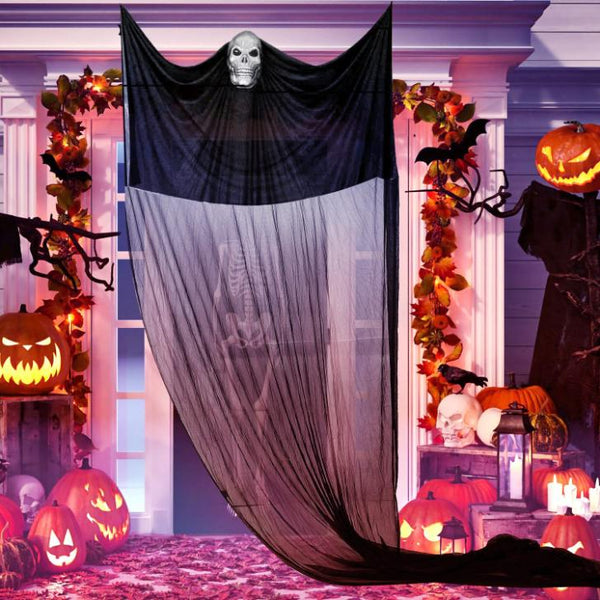 Scary Hanging Ghost Prop Halloween Skeleton Flying Ghost Animated Decoration