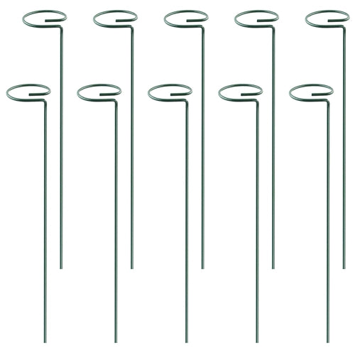 10Pcs 10in Plant Support Stakes Garden Flower Single Stem Support Stake Iron Plant Cage Support Ring For Tomatoes Orchid Lily Peony Rose Flower Amaryl
