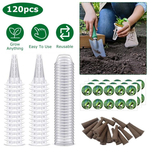 120 Piece Seed Pod Kit Hydroponic Garden Growing Containers Grow Anything Kit