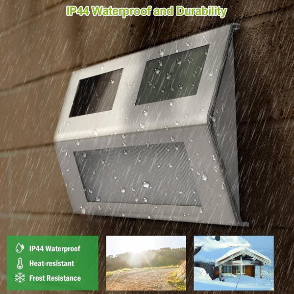 2 Pack Solar Light LED Wall Lamp Stair Step Outdoor Waterproof Security Light Auto On Off