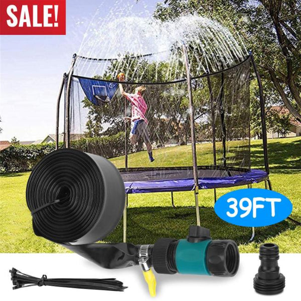 Kids Trampoline Sprinkler Outdoor Water Park Sprinkler for Kids Outdoor Water Game Toys for Backyard Boys Girls Summer Fun (39ft)