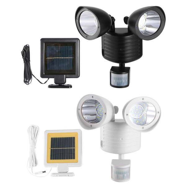 Outdoor Entryway Security Light Motion Sensor 360° Rotatable Dual Heads Solar Wall Light