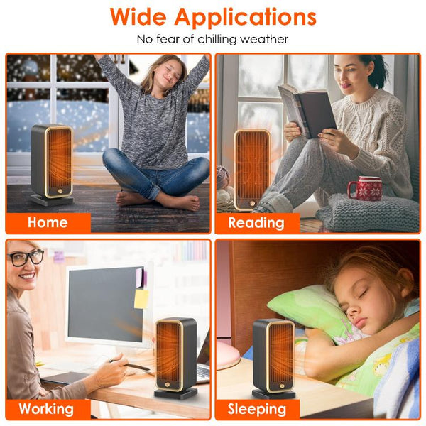 500W Portable Electric Heater Personal Ceramic Heating Space For 322 Sq FT Home Use