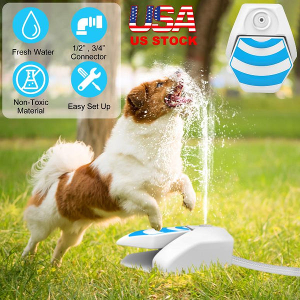 Outdoor Dog Water Fountain Dog Sprinkler Paw Push Drinking Step-on Hose System