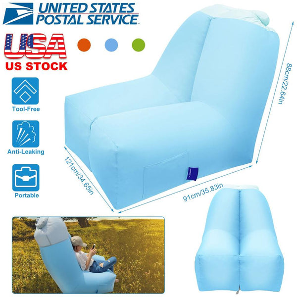 Inflatable Lounger Air Sofa Chair Couch Waterproof Anti-Leaking Lakeside Beach Camping