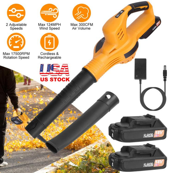 Cordless Leaf Blower Handheld Electric Battery Powered Air Blower Max 124MPH