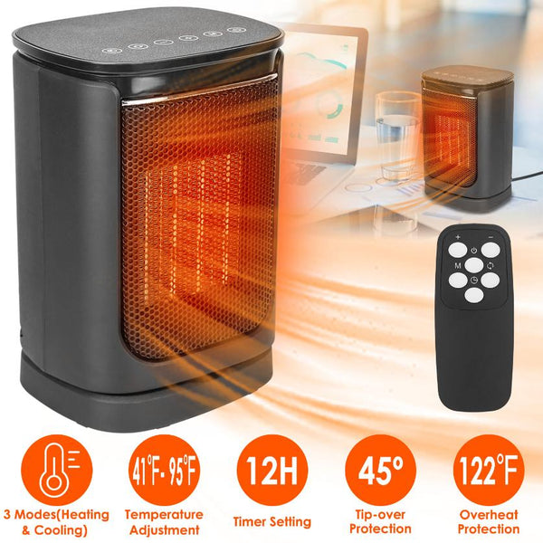 1500W Electric Space Heater Ceramic Heater Fan Oscillating Heating Fan with 3 Modes