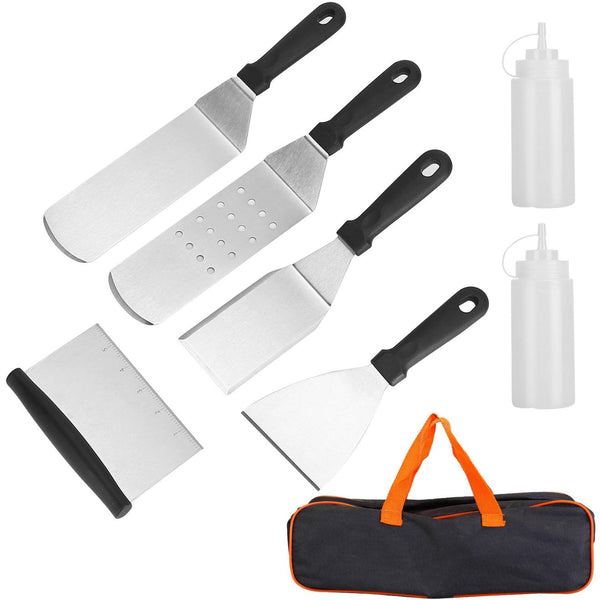 7Pcs Griddle Accessories Kit Stainless Steel BBQ Grilling Utensil Tools Barbecue Set