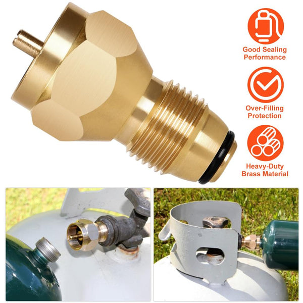 Propane Tank Refill Adapter 1Lb LP Gas Cylinder Tank Coupler Heater Solid Brass