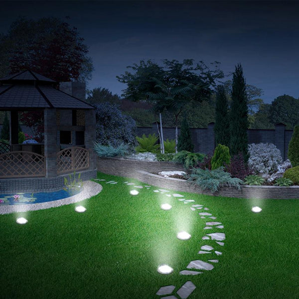 4 Pack Solar Powered Ground Light Outdoor Waterproof In-Ground Stake Path Lamps