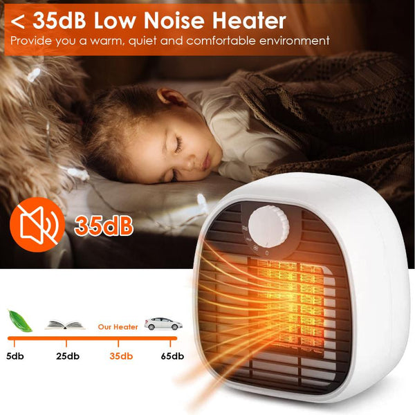 1000W Portable Electric Heater Cooler PTC Ceramic Space Heater Heating Space for 269 sqft