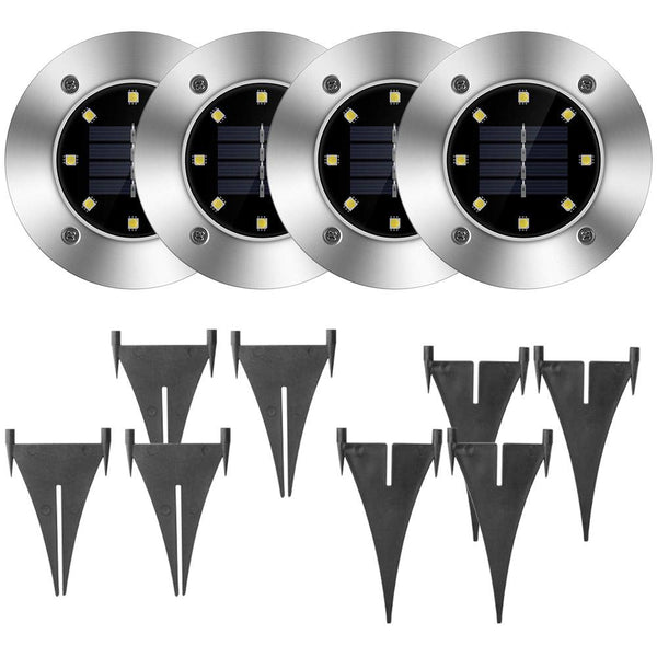 4 Pack Solar Ground Light Waterproof In-Ground Path Deck Lawn Patio Light