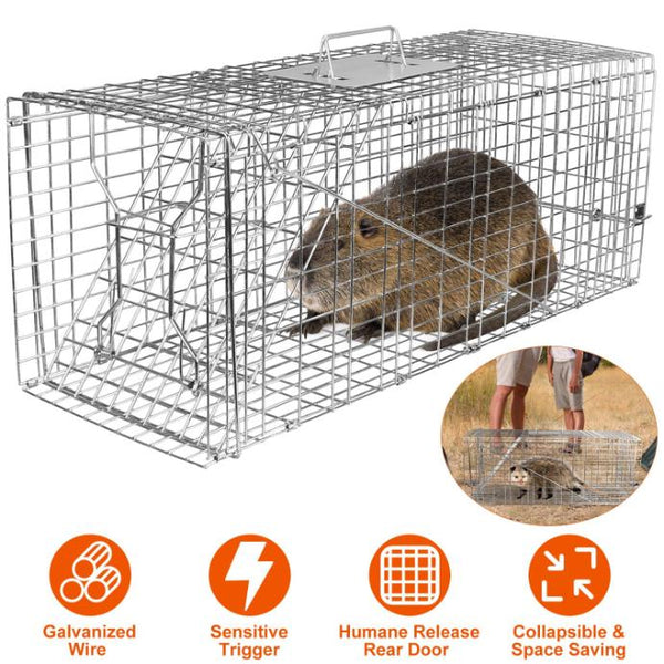 Medium Size Humane Trap Cage Catch Release Live Animal Rodent Cage Collapsible