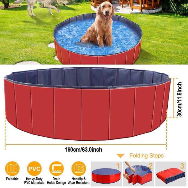 5FT Pet Swimming Pool PVC Kiddie Baby Dog Swim Pool Bathing Tub Playmat Kids Pools