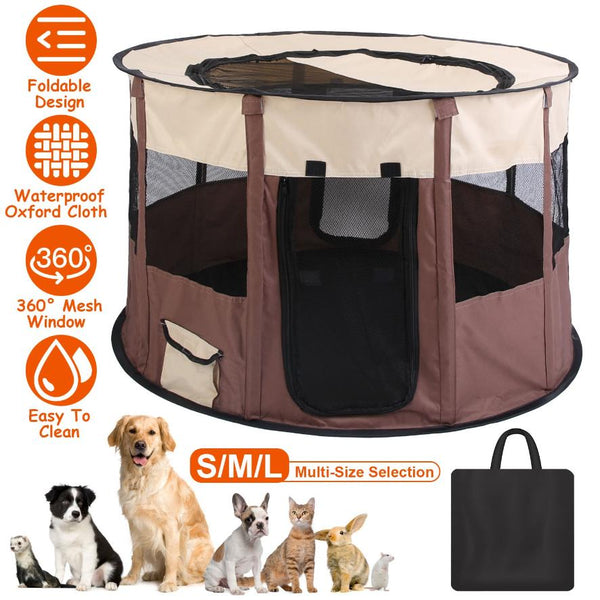 Portable Pet Playpen Travel Foldable Waterproof Outdoor Cage Tent Cover Dog Cat Rabbit