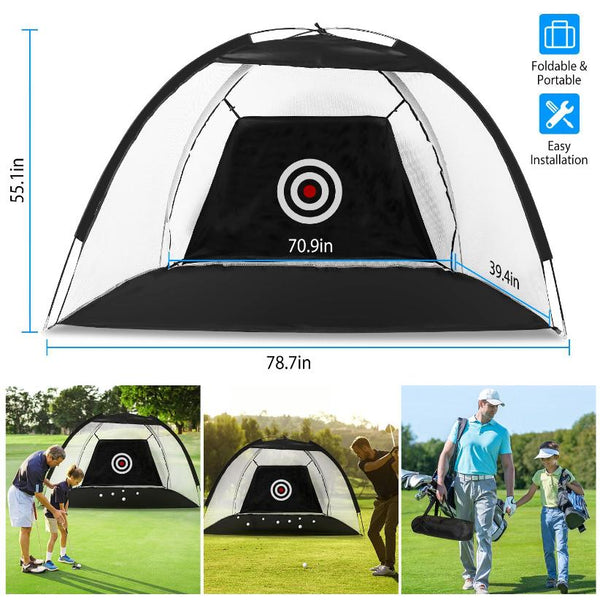 Golf Net Golf Training Aids Practice Nets Driving Hitting Nets with Target Cloth Carry Bag for Indoor Outdoor Sports