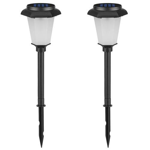 2 Pack Solar Flame Torch Light Flickering Flame Stake Lamp Decorative Landscape Lamp