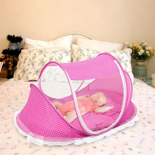 Foldable Baby Travel Bed Portable Infant Mosquito Net Tent Crib Cradle for 0-3 Kids