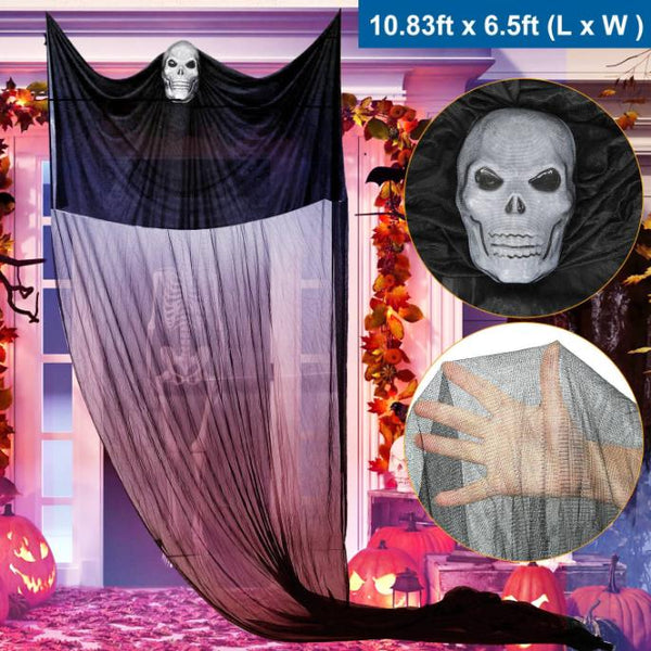 Scary Hanging Ghost Prop Halloween Skeleton Flying Ghost Animated Decoration