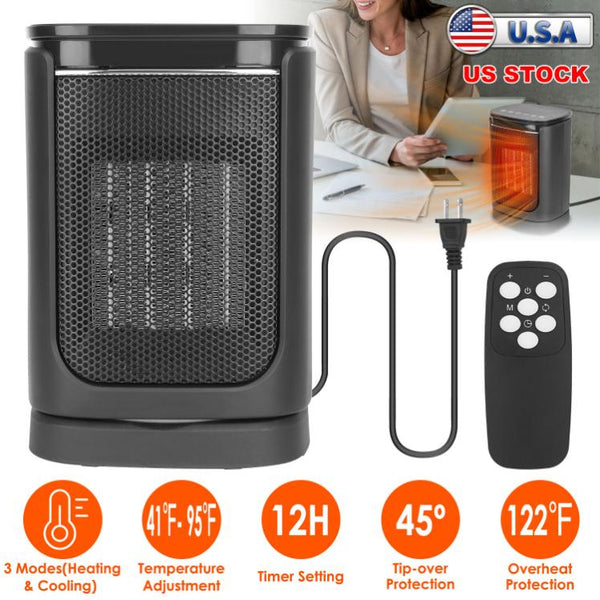1500W Electric Space Heater Ceramic Heater Fan Oscillating Heating Fan with 3 Modes